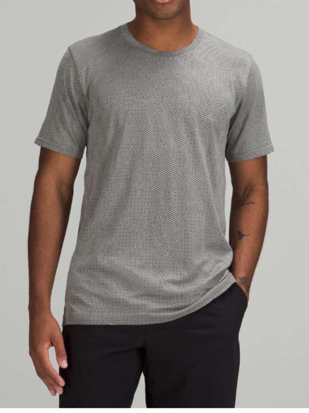 Men's Lululemon Metal Vent Breathe Shirt Grey Camo Large Running Gym Breathable